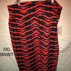 LULAROE CASSIE SKIRT -NWT 3XL RED AND BLACK